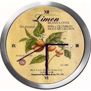  LIMON 14 Inch Coffee Metal Clock Quartz Movement Kitchen 