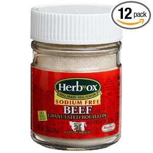 Herb Ox Beef Granulated Bouillon, Sodium Free, 3.3 Ounce Jars (Pack of 