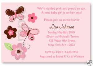 Butterfly Flowers Baby Shower Invitation Print Your Own  