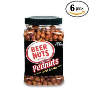 BEER NUTS Original Peanuts (Family), 19 Ounce Jars (Pack of 6)