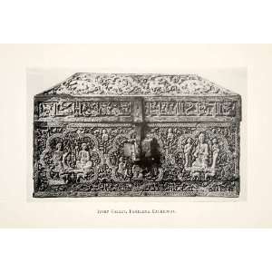  1909 Print Casket Cathedral Saint Mary Pamplona Spain 