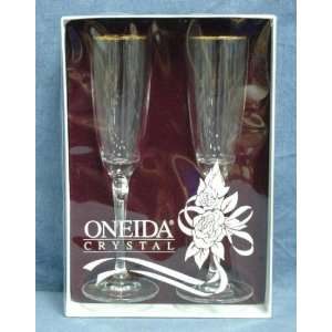   Toujours Gold Crystal Toasting Flutes New In Box