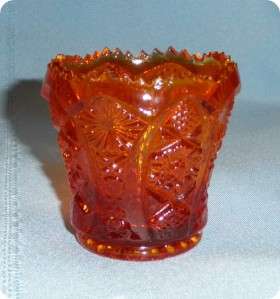 Imperial Pressed Glass Toothpick Holder Amber  