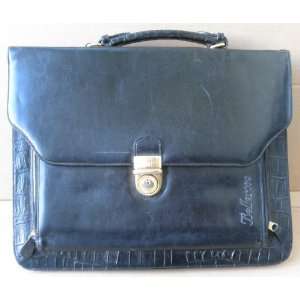  Bellerose Black Leather Briefcase   14 inches x 11 inches 