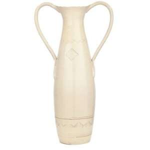  Vietri Bellezza Buttercream Tall Handled Vase 10 In L, 6 