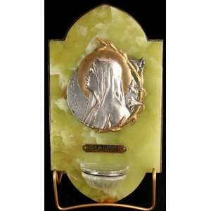  Large Antique Marble Holy Water Font Madonna Lourdes 