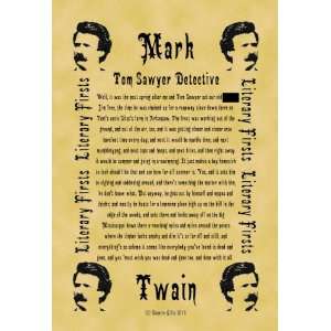   Poster Mark Twain First Lines Tom Sawyer Detective
