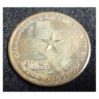 1936 Vintage TEXAS CENTENNIAL COIN Fort Worth Frontier / Dallas 