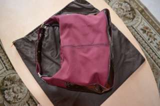   Mikey Tote Bag Purple Patent Leather Trim Satchel Bag Shopper  