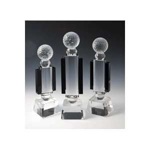  Golf with Black Siding Crystal Trophy   Large