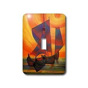 Taiche Acrylic Art   Boats Contemporary Abstract   Light Switch Covers 
