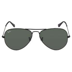  Ray Ban AVIATOR RB3025 Black 002 62mm Large Sunglasses 