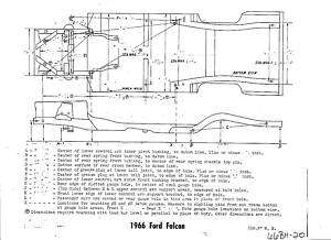 1966 Ford Falcon NOS Frame Dimensions Alignment Specs  