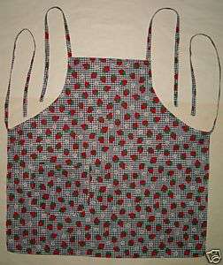 TUTTY FRUITY STRAWBERRIES BARBEQUE APRON MADE IN USA  