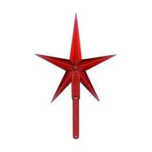Stars small plastic for top of tree 3 pack clear,red & green 1.5h 1w 