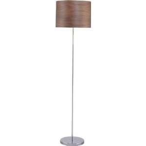  Lite Source LS 80090 Timberly Floor Lamp, Chrome with Wood 
