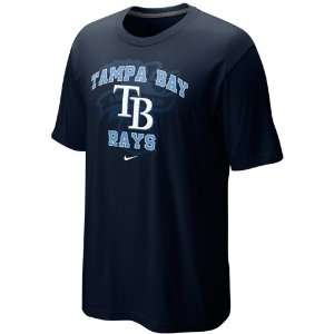  Nike Tampa Bay Rays Navy Blue Team Arch T shirt (Medium 