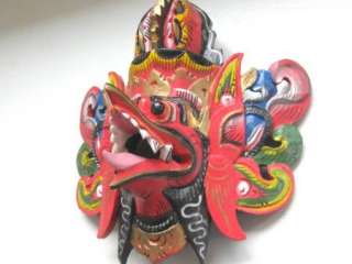 Wooden Garuda Mask Hand Carved Wood Bali Art #3893  