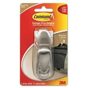 Command FC13BN   Adhesive Mount Metal Hook, Large, Brushed 