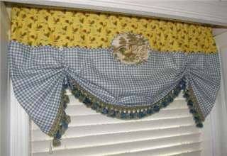   One of A Kind VALANCE French Country CURTAIN Tie Up Balloon Shade