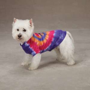 CASUAL CANINE BRIGHT TIE DYE PEACE SIGN DOG TEE / SHIRT  