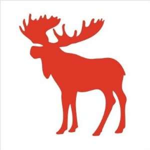   Moose Stretched Wall Art Size 18 x 18, Color Red