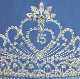 Quinceanera 15 Birthday Tiara Crystal Princess 1337FA  
