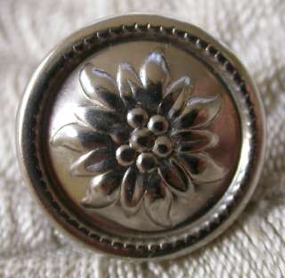 VINTAGE BAVARIAN SILVERY EDELWEISS DIRNDL BUTTONS  SM  