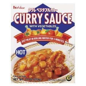 House Foods Curry Sauce with Vegetables, Hot, 7.4 Ounce Boxes (Pack of 