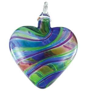  Glass Eye Multi Pastel Heart Ornament 