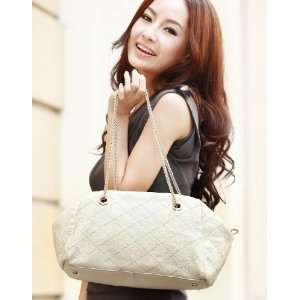   Quilted New Tote Lattice Women Lady Fashion Beige White 1170074 15