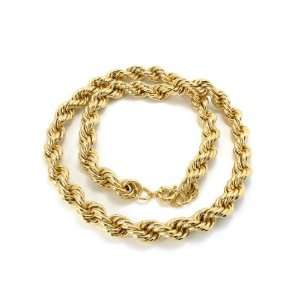    Hip Hop Gold Heavy Plated Fat Rope Chain 12mm RUN DMC Jewelry