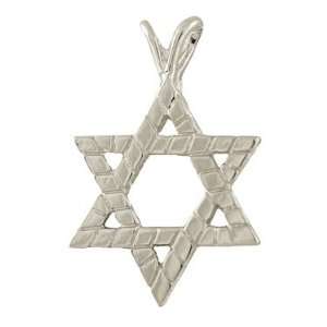  Thick Sterling Silver Star of David   Brick Style 