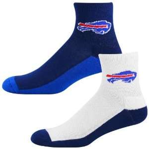  Buffalo Bills Tri Color Two Pack Quarter Socks Sports 