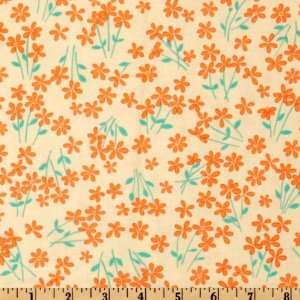  44 Wide Petalicious Floral Sprigs Orange Fabric By The 