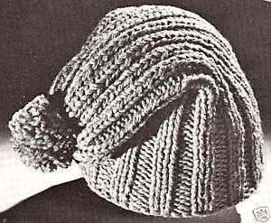Beanie SNOW SKI Cap HAT knitting pattern vintage  