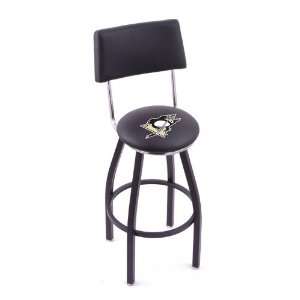 Pittsburgh Penguins 25 Single ring swivel bar stool with Black, solid 