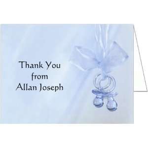  Blue Binkies Baby Thank You Cards   Set of 20 Baby