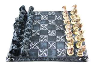   cool gothic chess set pits the dragons against the gargoyles the