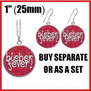 Bieber Fever Justin Round Dangle Earrings and/or Necklace Set  