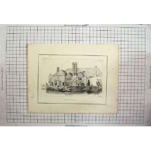  BirtS Morton Court Plate 12 House River Old Print