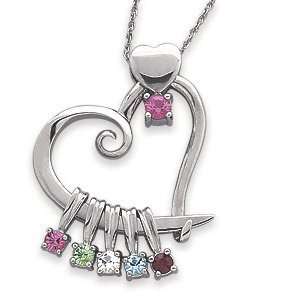   Gold Heart Slider Birthstone Pendant   Personalized Jewelry Jewelry