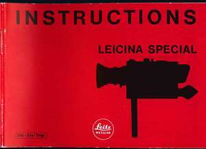 LEICINA SPECIAL SUPER MOVIE CAMERA MANUAL  