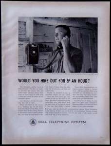 Vintage 1963 Bell Telephone Farm Interphone Magazine Ad  