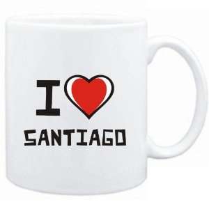  Mug White I love Santiago  Capitals
