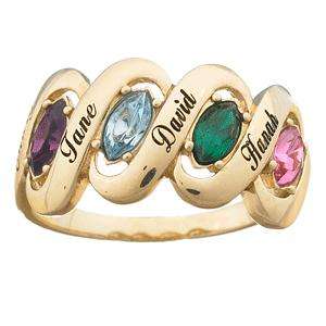   MOTHERS MARQUISE NAME BIRTHSTONE RING   CUSTOMIZED 2 TO 4 STONES
