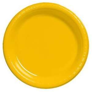  Premium 10 inch Plastic Plates, School Bus Yellow Kitchen 