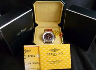 Breitling Bentley Motors Copper SS A25362 Chrono Watch Stainless Brown 