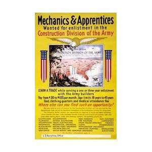  Mechanics & Apprentices Wanted for Enlistment 28x42 Giclee 