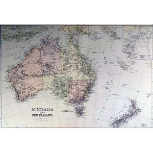  Blackie 1882 Antique Map of Australia & New Zealand 